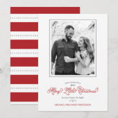 Carte de vacances photo rouge au cœur léger (Devant / Derrière)