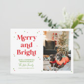 Carte de vacances photo rouge et vert joyeuse et l (Debout devant)