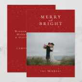 Carte de vacances photo rouge hivernal envoûtant (Devant / Derrière)