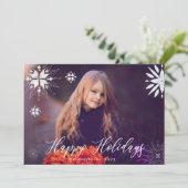Carte de vacances photo Silver Snowflake (Debout devant)