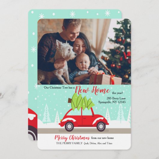 Carte de vacances photo Tree Home (Devant / Derrière)