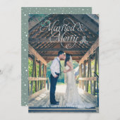Carte de vacances photo verte Marié & Joyeux (Devant / Derrière)