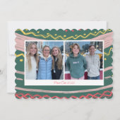 Carte de vacances photo verticale moderne Joyeux e (Dos)