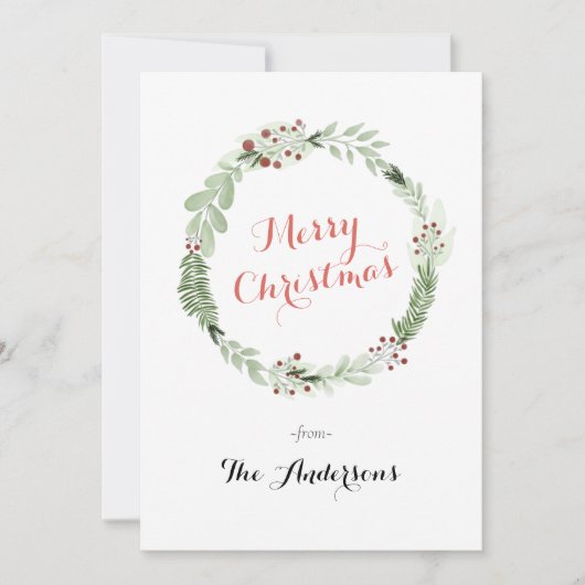 Carte de vacances photo Watercolor Christmas Wath (Devant)