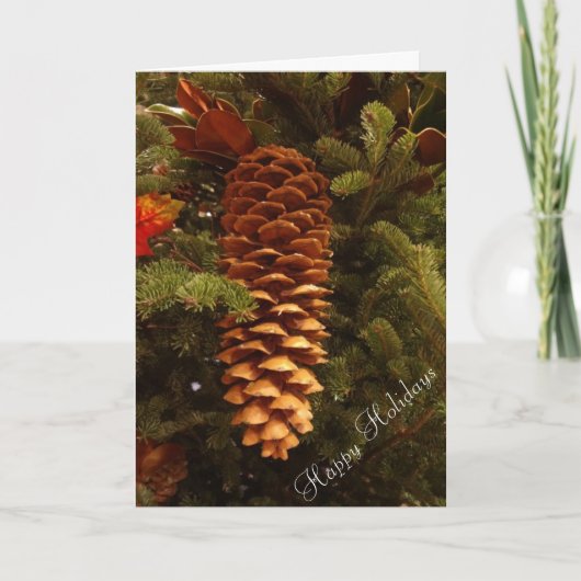 Carte de vacances Pinecone sur sapin de Noël (Devant)