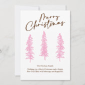 Carte de vacances Pink Christmas Tree moderne (Devant)