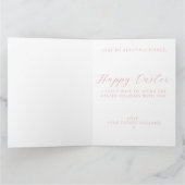 Carte de vacances Pink Cute Happy Easter Egg Fianc (Intérieur)