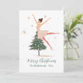 Carte de vacances Pink Nutcracker Ballerina Flat (Debout devant)