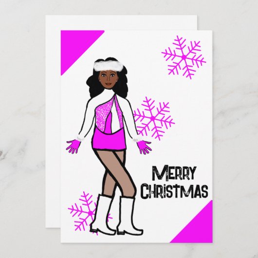 Carte de vacances Pink Snow Dancer (Devant / Derrière)