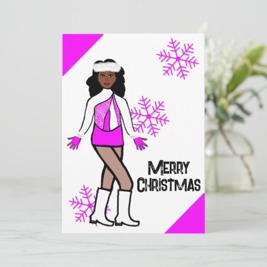 Carte de vacances Pink Snow Dancer (Debout devant)