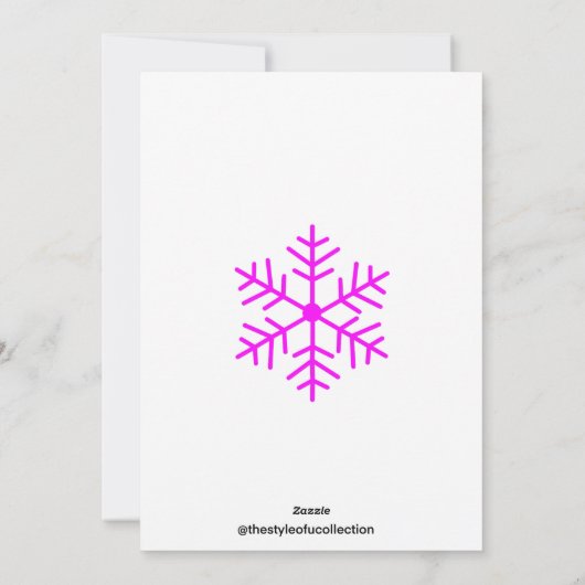 Carte de vacances Pink Snow Dancer (Dos)