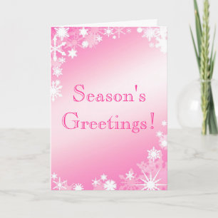 Carte de vacances Pink Snowflakes
