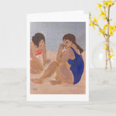 Carte de vacances plage (Fleur jaune)