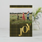 Carte de vacances plaid JOY Army Green véritable f (Debout devant)