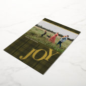 Carte de vacances plaid JOY Army Green véritable f (Rotation)