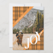 Carte de vacances plaid JOY diagonale orange (Devant)