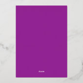 Carte de vacances plaid JOY violette avec feuille (Verso)