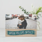 Carte de vacances Plaid Winter Scarf - Turquoise (Debout devant)