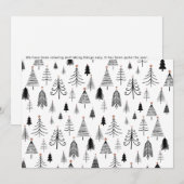 Carte de vacances Plat Arbres de Noël Blanc Noir (Devant / Derrière)