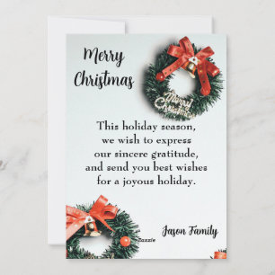Carte de vacances Plat Joyeux Noël