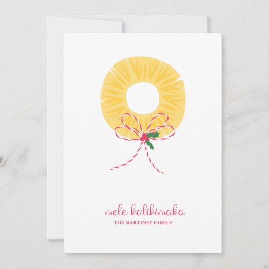 Carte de vacances plat Mele Kalikimaka Ananas (Devant)