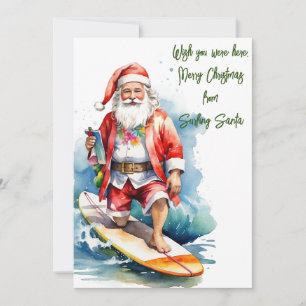 Carte de vacances Plat Père Noël