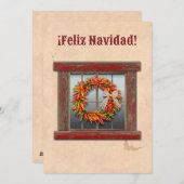 Carte de vacances Plat Ristra Wreath (Devant / Derrière)