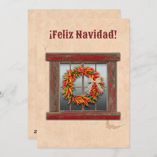 Carte de vacances Plat Ristra Wreath (Devant / Derrière)