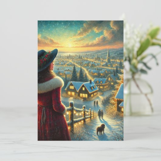 Carte de vacances plate (Debout devant)