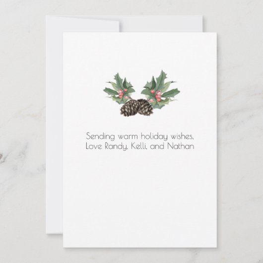 Carte de vacances plate (Dos)