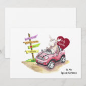 Carte de vacances plate 5x7 pour la Saint-Valentin (Devant / Derrière)