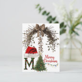 Carte de vacances plate à couronne rustique – Mini (Debout devant)