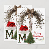 Carte de vacances plate à couronne rustique – Mini (Devant / Derrière)