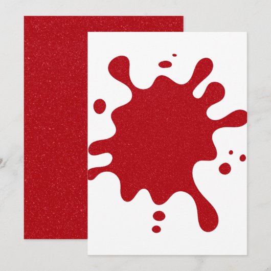 Carte de vacances plate à éclaboussures rouges de (Devant / Derrière)
