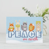 Carte de vacances plate avec animaux de la forêt p (Debout devant)