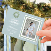 Carte de vacances plate avec monogramme en script 