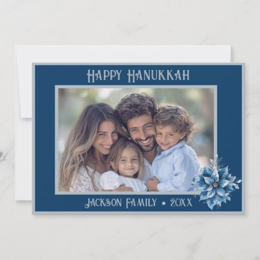 Carte de vacances plate avec photo de poinsettia b (Devant)