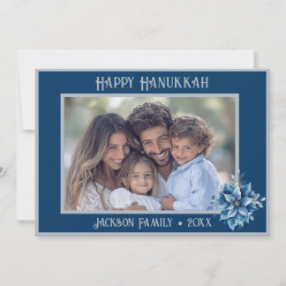 Carte de vacances plate avec photo de poinsettia b