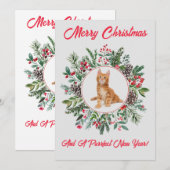 Carte de vacances plate avec un chaton adorable (Devant / Derrière)