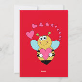 Carte de vacances plate Bee My Valentine's Day Fri (Dos)