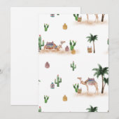 Carte de vacances plate Chameaux du désert (Devant / Derrière)