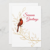 Carte de vacances plate de Cardinal de Noël (Devant / Derrière)