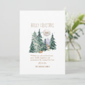 Carte de vacances plate de forêt de cerfs à l'aqua (Debout devant)