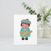 Carte de vacances plate de garçon chibi mignon (Debout devant)