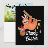 Carte de vacances plate de Joyeuses Pâques de pare (Devant / Derrière)