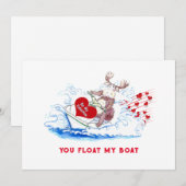 Carte de vacances plate de la Saint-Valentin 5x7 a (Devant / Derrière)