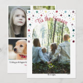 Carte de vacances plate de photo de la saison de c (Devant / Derrière)