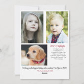 Carte de vacances plate de photo de la saison de c (Dos)