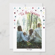 Carte de vacances plate de photo de la saison fest