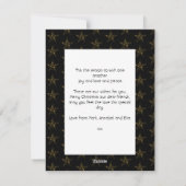 Carte de vacances plate de photo de script doré mo (Dos)